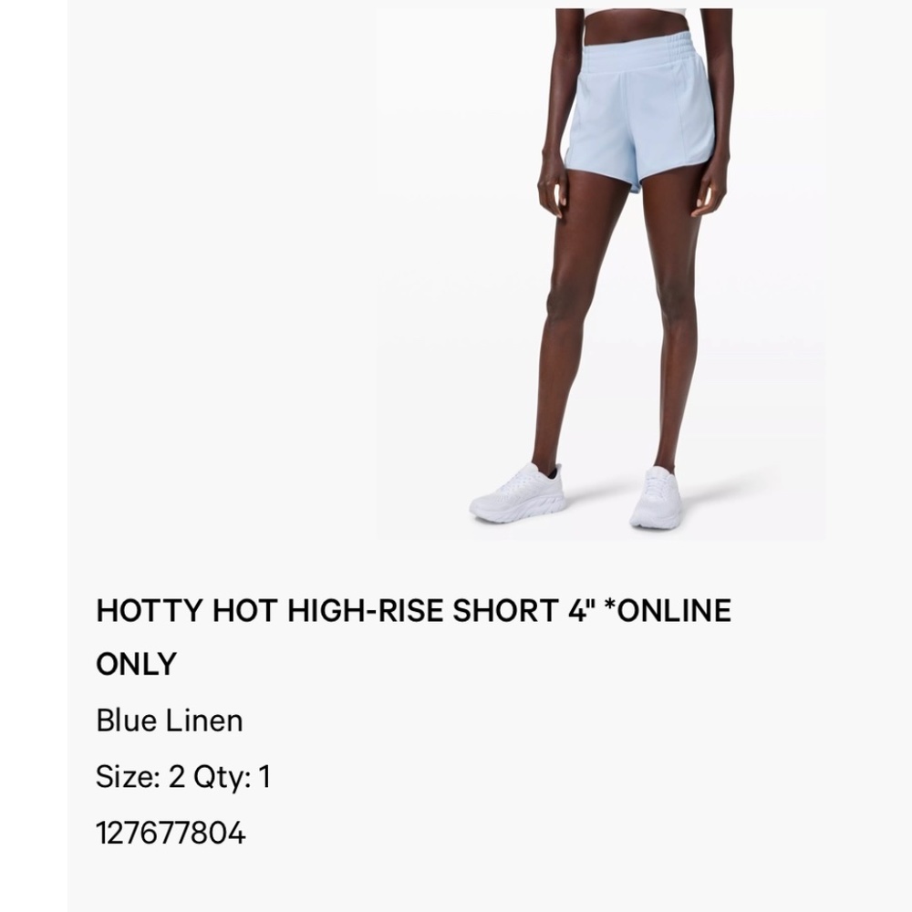 Lululemon Hotty Hot High Rise 4 inch shorts